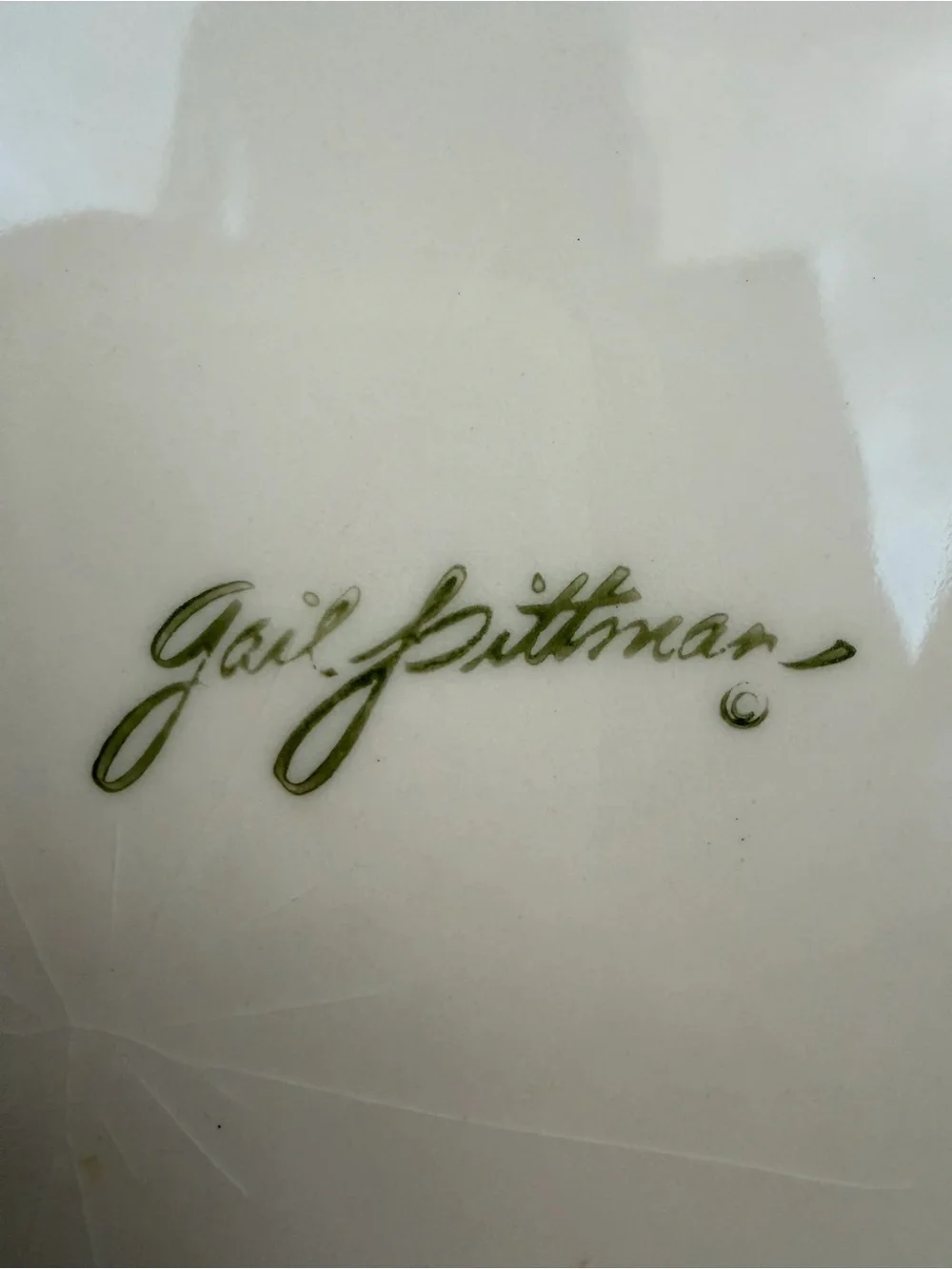 Set of 6 Gail Pittman Siena Garland Rim Hand Painted Dinner Plates